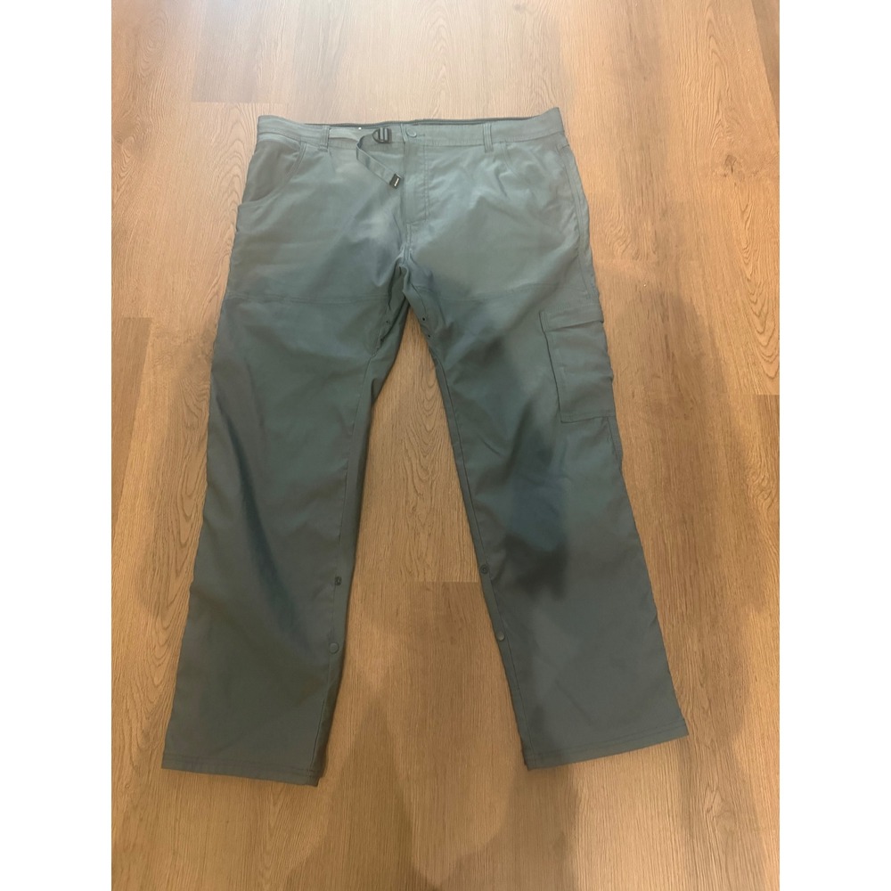 Prana Zion Slim Fit Pants Mens 42x30 Blue Green Hiking Climbing Cargo Adjustable